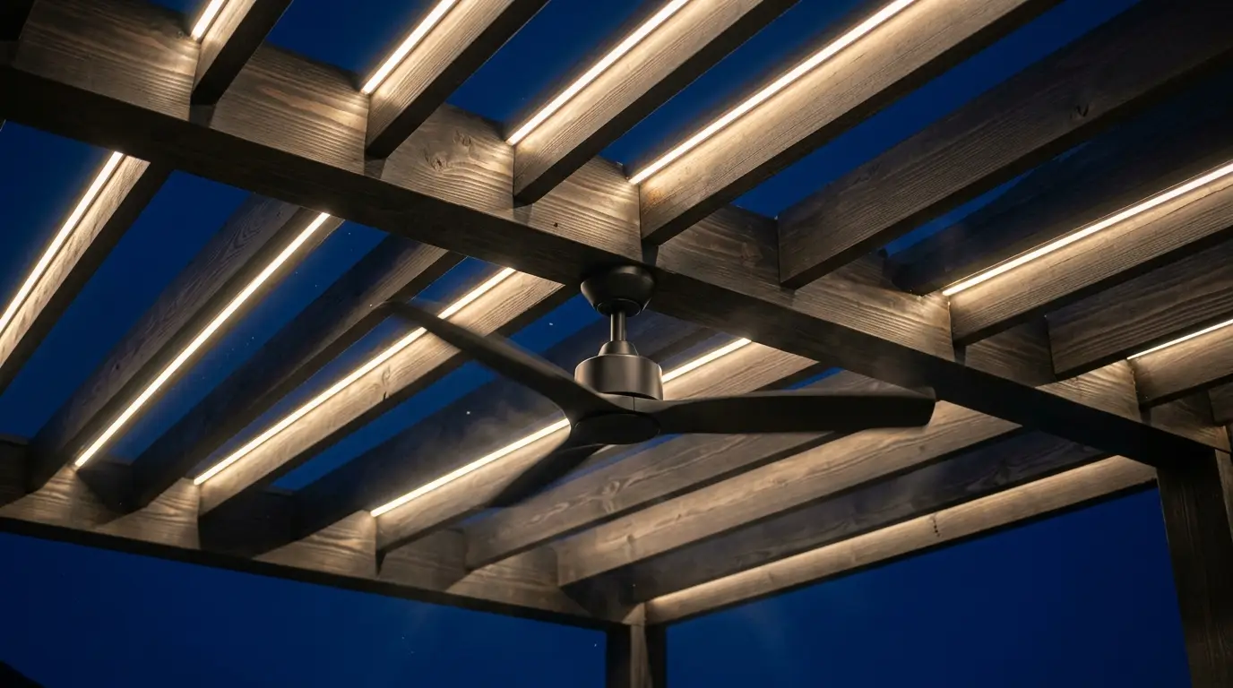 Pergola with Lighting & Fans