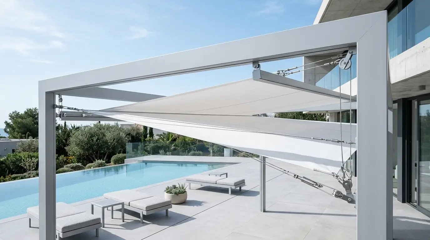 Pergola with Retractable Sails